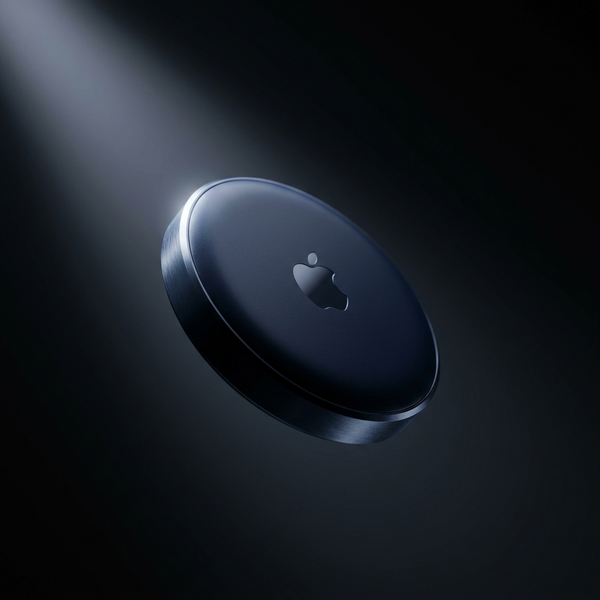 QCOQ premium macro — navy blue tracker disc close-up with dramatic lighting